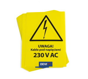 Naklejka ostrzegawcza "Kable pod napięciem" /20szt./