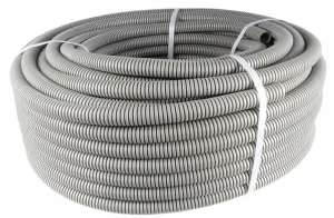 Rura karbowana PVC 750N z pilotem fi40/34mm szara RKSSP 40/34 10355 /25m/